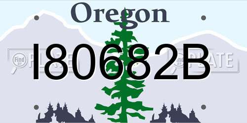 I80682B Oregon License Plate
