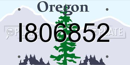 I806852 Oregon License Plate
