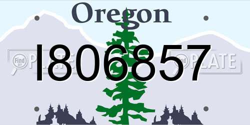 I806857 Oregon License Plate
