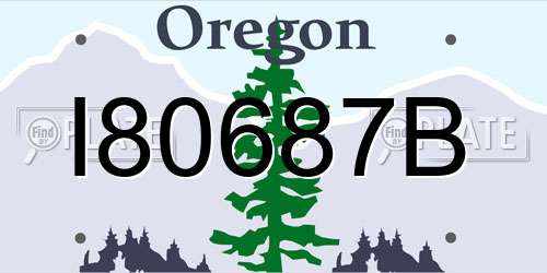 I80687B Oregon License Plate