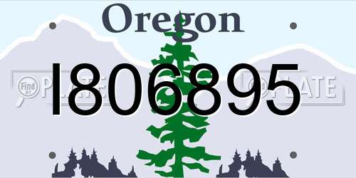 I806895 Oregon License Plate