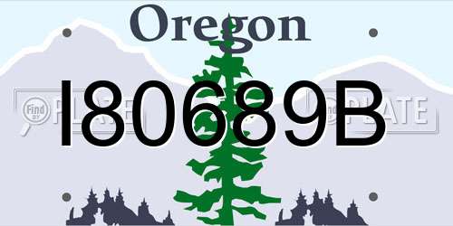 I80689B Oregon License Plate