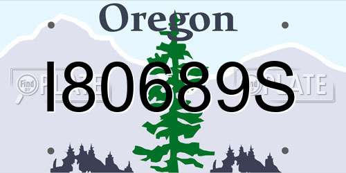 I80689S Oregon License Plate