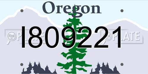 I809221 Oregon License Plate