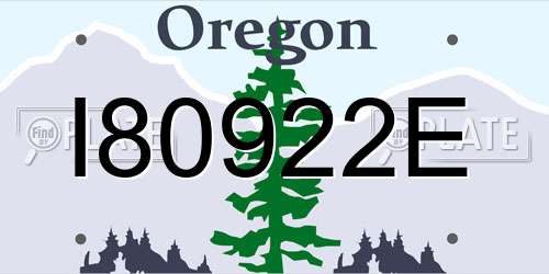I80922E Oregon License Plate