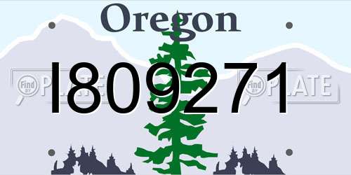 I809271 Oregon License Plate