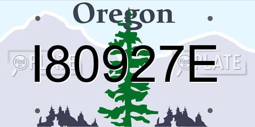 I80927E Oregon License Plate