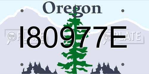 I80977E Oregon License Plate