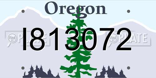 I813072 Oregon License Plate