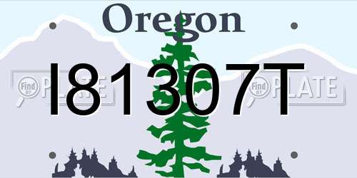 I81307T Oregon License Plate