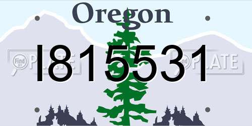 I815531 Oregon License Plate