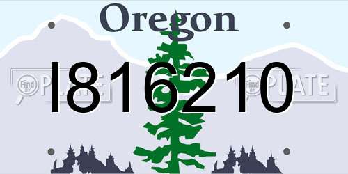 I816210 Oregon License Plate