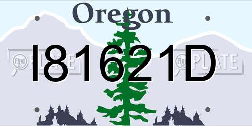 I81621D Oregon License Plate