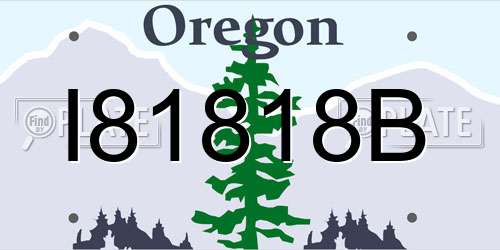 I81818B Oregon License Plate