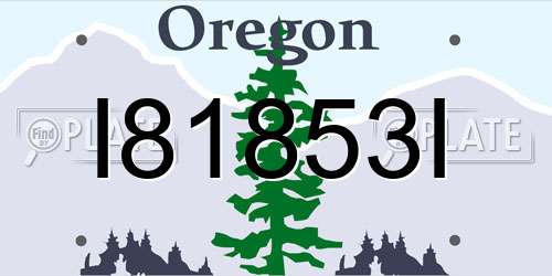 I81853I Oregon License Plate