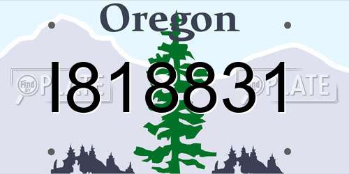 I818831 Oregon License Plate