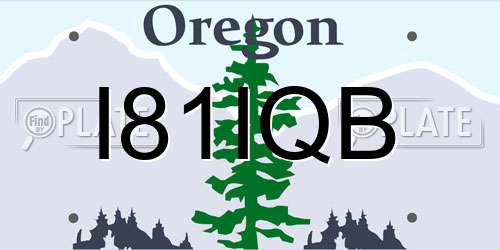 I81IQB Oregon License Plate