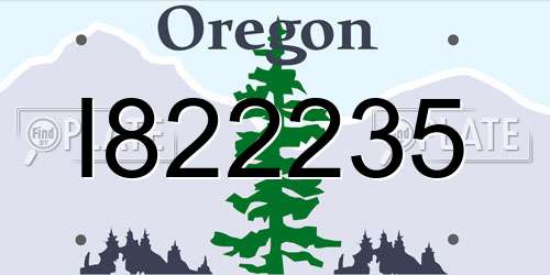 I822235 Oregon License Plate