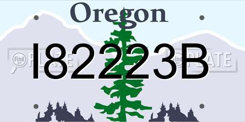 I82223B Oregon License Plate