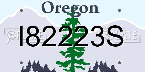 I82223S Oregon License Plate