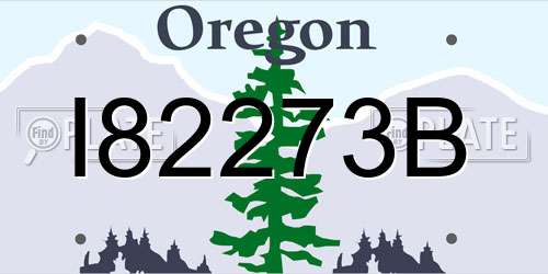 I82273B Oregon License Plate