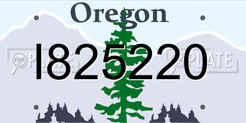 I825220 Oregon License Plate