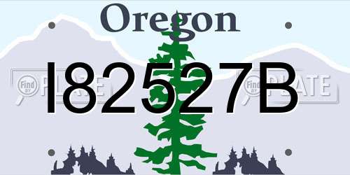 I82527B Oregon License Plate