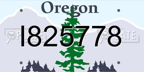 I825778 Oregon License Plate
