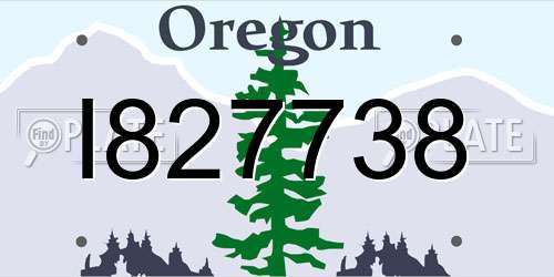 I827738 Oregon License Plate
