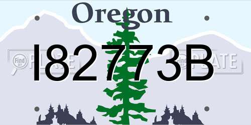 I82773B Oregon License Plate