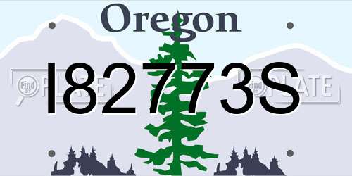 I82773S Oregon License Plate
