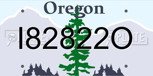 I82822O Oregon License Plate