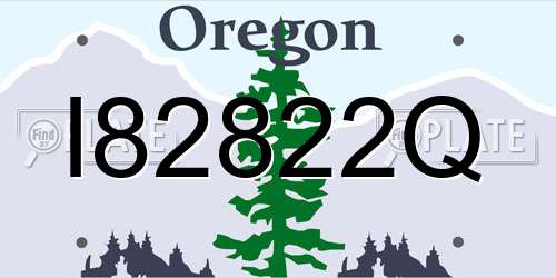 I82822Q Oregon License Plate