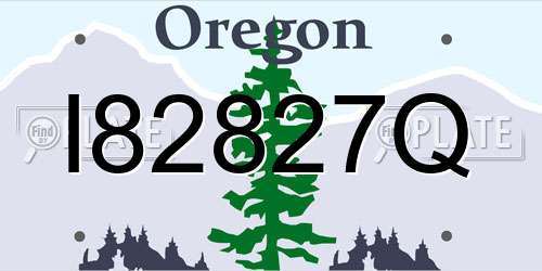 I82827Q Oregon License Plate