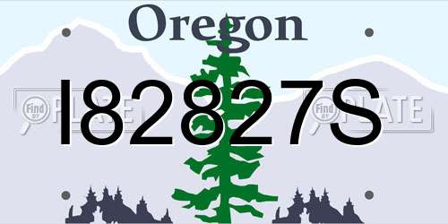I82827S Oregon License Plate