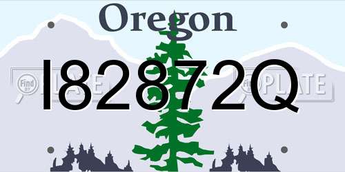 I82872Q Oregon License Plate