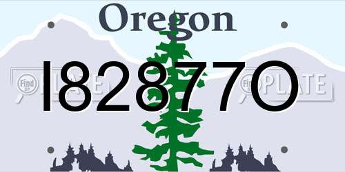 I82877O Oregon License Plate