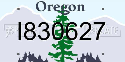 I830627 Oregon License Plate
