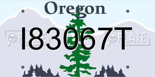 I83067T Oregon License Plate