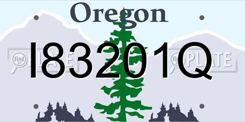 I83201Q Oregon License Plate