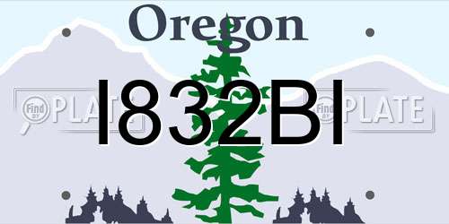 I832BI Oregon License Plate