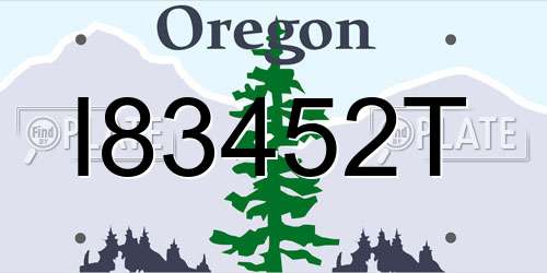 I83452T Oregon License Plate