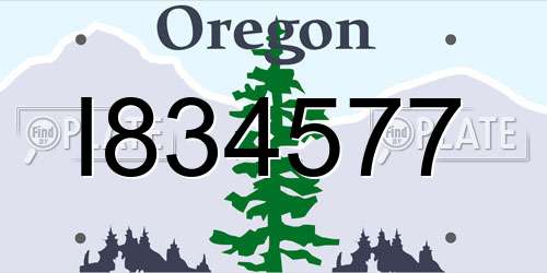 I834577 Oregon License Plate
