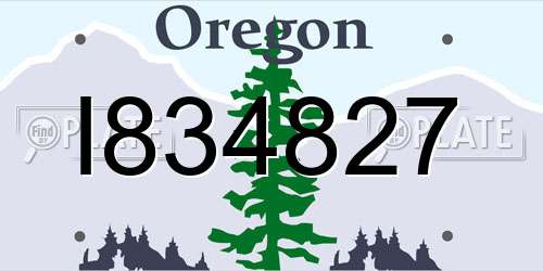 I834827 Oregon License Plate