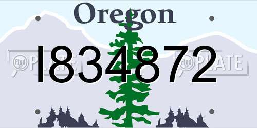 I834872 Oregon License Plate