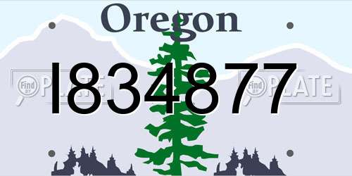 I834877 Oregon License Plate