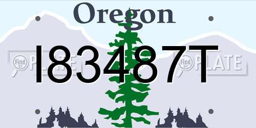 I83487T Oregon License Plate