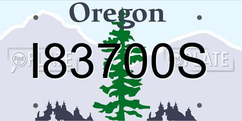 I83700S Oregon License Plate