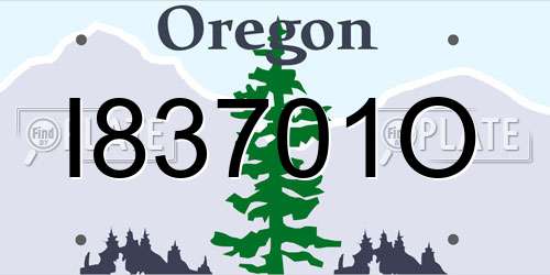 I83701O Oregon License Plate