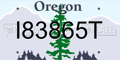 I83865T Oregon License Plate